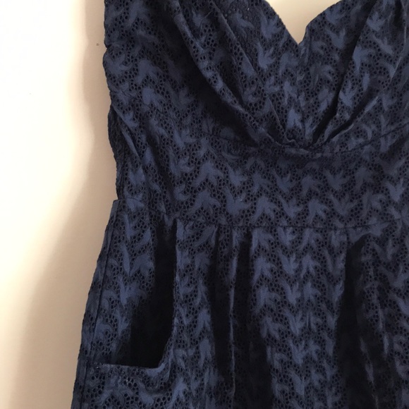 Anthropologie Navy Halter Dress - Picture 3 of 8